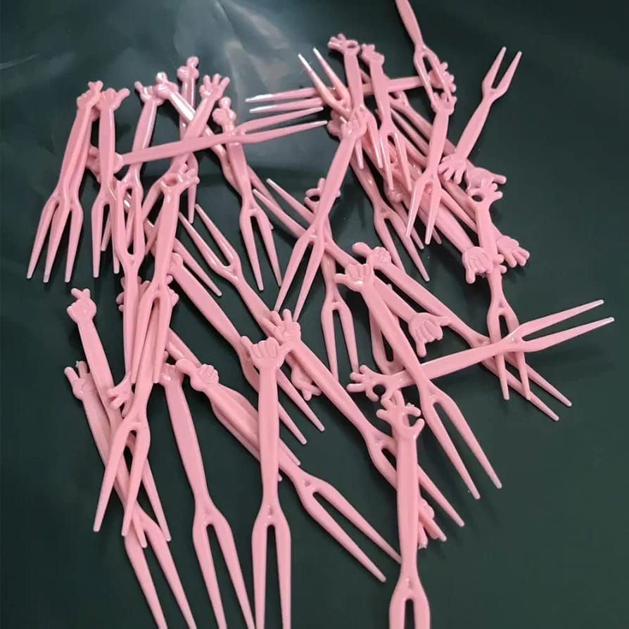 50pcs Mini Plastic Fruit Forks for Bento Box, Reusable Food Picks with Cute Gestures – Cocktail Appetizer Picks for Kids Lunch Boxes, Fruits, Sandwiches, Party Snacks – Multicolor